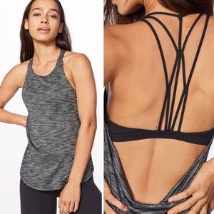 Lululemon Raise the Barre Athletic Workout Slouchy Tank Top Heather Grey 10